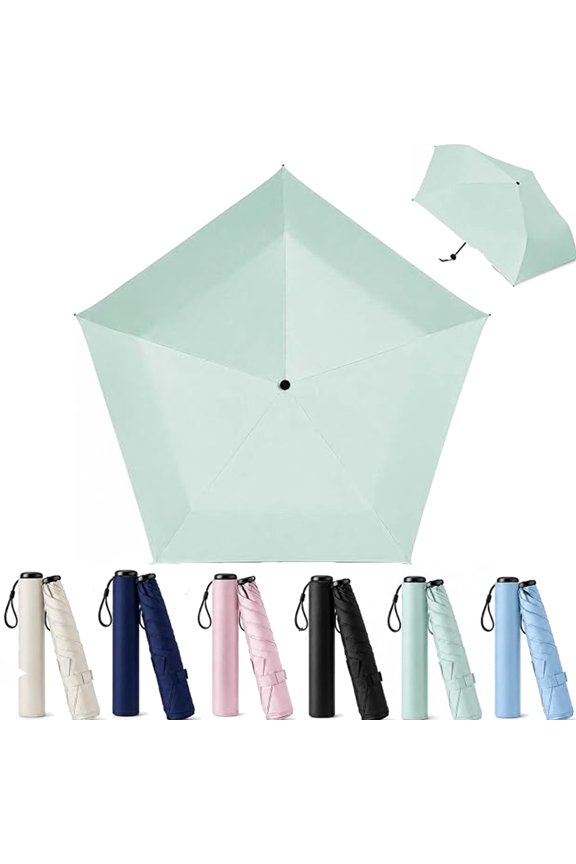 Mini Umbrella for Travel, Japan Pencil Umbrella Ultra Light Compact Folding Pocket Parasol, Upf 50+ Sun Protection Rain Shade, for Backpack Handbag Commute Outdoor