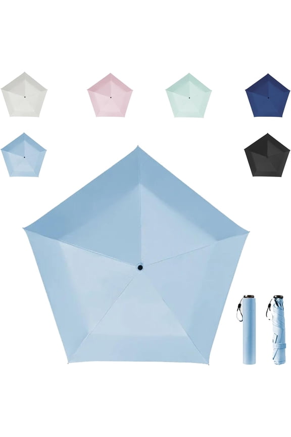 Mini Umbrella for Travel, Japan Pencil Umbrella Ultra Light Compact Folding Pocket Parasol, Upf 50+ Sun Protection Rain Shade Small Portable for Backpack Handbag Beach Commute Outdoor