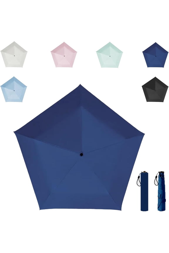 Mini Umbrella for Travel, Japan Pencil Umbrella Ultra Light Compact Folding Pocket Parasol, Upf 50+ Sun Protection Rain Shade Small Portable for Backpack Handbag Beach Commute Outdoor