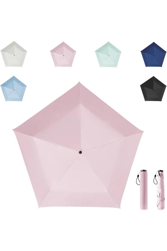 Mini Umbrella for Travel, Japan Pencil Umbrella Ultra Light Compact Folding Pocket Parasol, Upf 50+ Sun Protection Rain Shade Small Portable for Backpack Handbag Beach Commute Outdoor