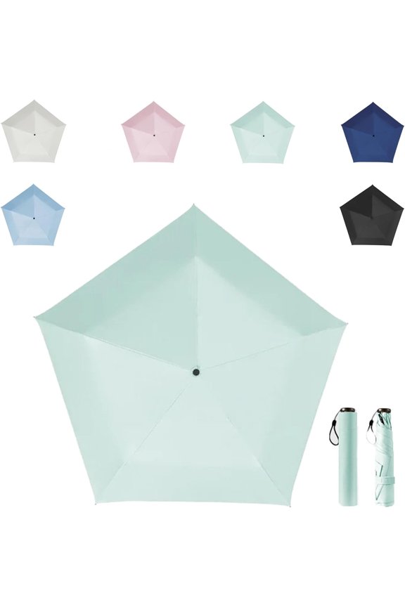 Mini Umbrella for Travel, Japan Pencil Umbrella Ultra Light Compact Folding Pocket Parasol, Upf 50+ Sun Protection Rain Shade Small Portable for Backpack Handbag Beach Commute Outdoor