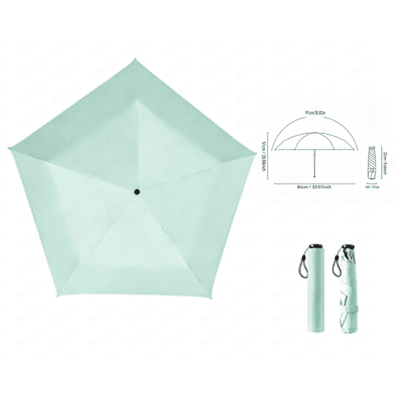 Mini Umbrella for Travel, Japan Pencil Umbrella Ultra Light Compact Folding Pocket Parasol, Upf 50+ Sun Protection Rain Shade Small Portable for Backpack Handbag Beach Commute Outdoor