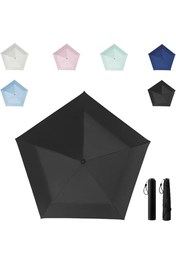 Mini Umbrella for Travel, Japan Pencil Umbrella Ultra Light Compact Folding Pocket Parasol, Upf 50+ Sun Protection Rain Shade Small Portable for Backpack Handbag Beach Commute Outdoor