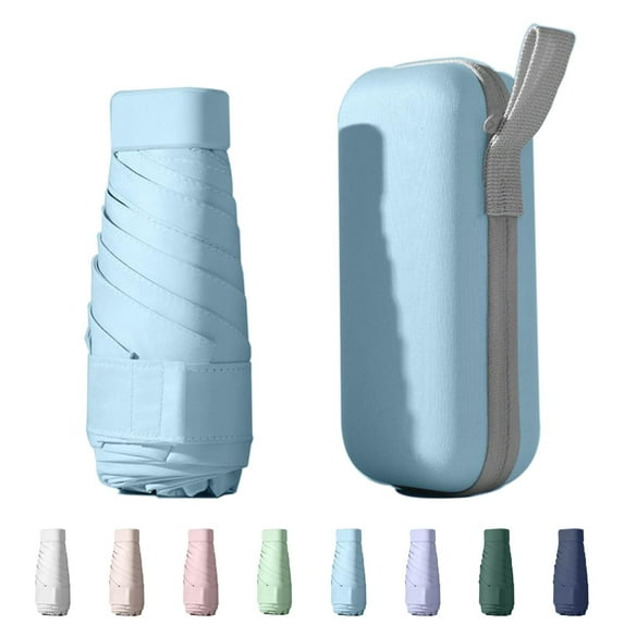 Mini Umbrella for Travel, Small Umbrella for Purse with Case for Sun and Rain, Sun Umbrella with UV Protection, Lightweight & Compact Umbrella