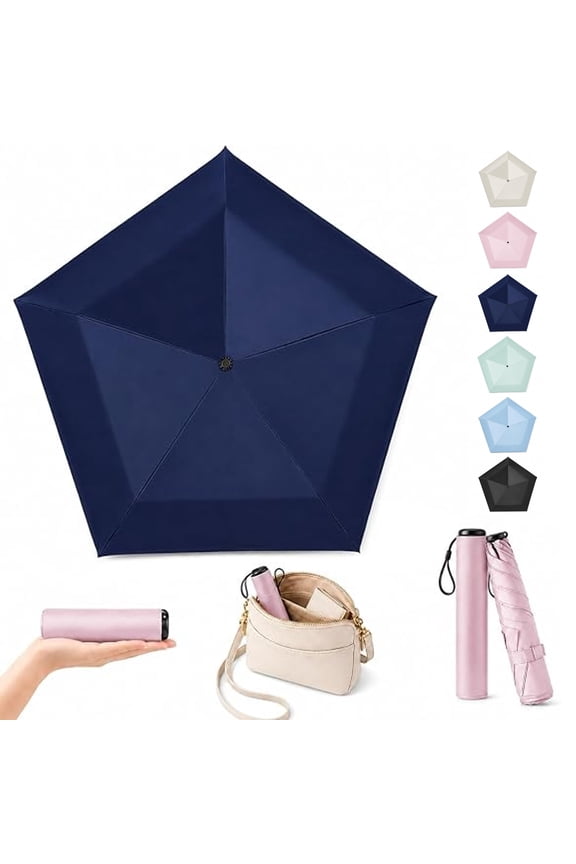 Mini Umbrella for Travel Ultra Light Compact Folding Pocket Parasol UPF 50+ Sun Shade for Backpack Handbag Commute