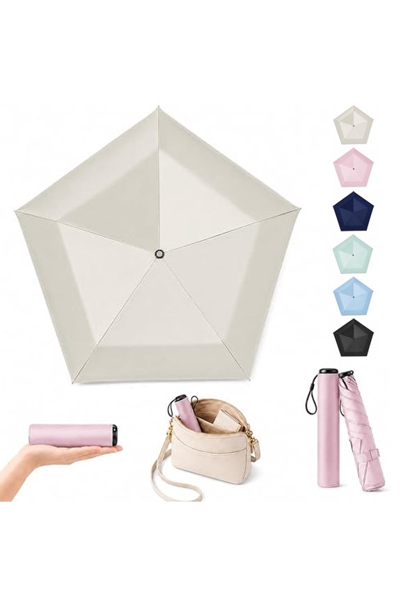 Mini Umbrella for Travel Ultra Light Compact Folding Pocket Parasol UPF 50+ Sun Shade for Backpack Handbag Commute