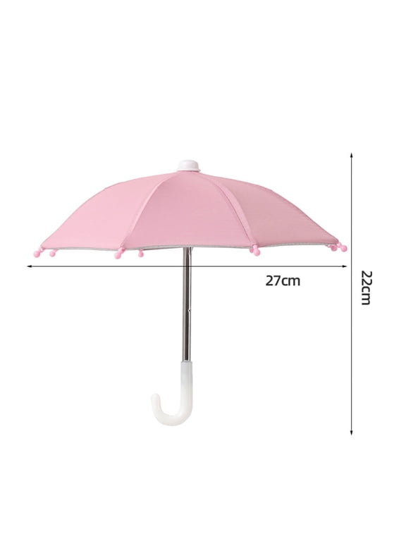 Mini Umbrellas,Pink Sunshade Mini Biker Small Umbrella Art Deco Umbrella, Dollhouse Accessory Decorative Miniature Umbrellas for Toddler Girls Kids Party(1pc)