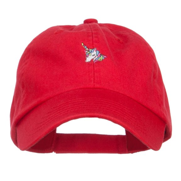 Mini Unicorn Embroidered Pet Spun Cap - Red OSFM