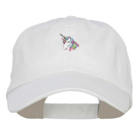 Mini Unicorn Embroidered Pet Spun Cap - White OSFM