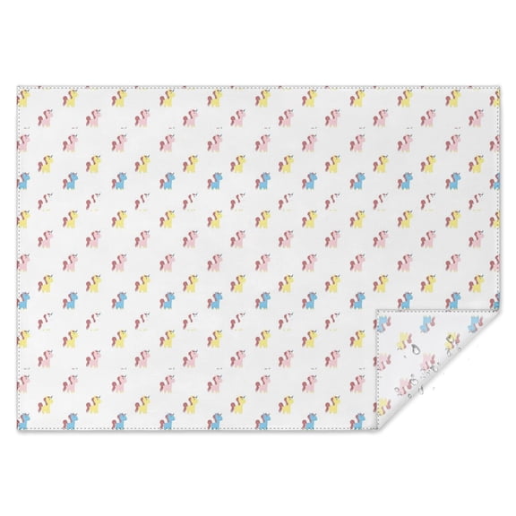 Mini Unicorn Pattern Rectangle Tablecloth 60"x84",Waterproof Polyester Rectangle Table Cloth, Wipeable Spillproof Polyester Tablecloth for Dining, Camping, Indoor and Outdoor
