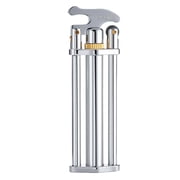 Mini Unique Vintage Soft-Flame Brass Kerosene Lighter, Refillable, Portable, Flip-Top & Side-Slide, Grinding Wheel, Electroplated Chrome Color, Creative, Gift for Men, Thorens Three-Section Stick