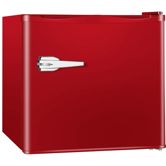Mini Upright Freezer Compact Refrigerators - 1.2 Cu.ft Small stand up Freezer with Reversible Door for Home Office (Red)