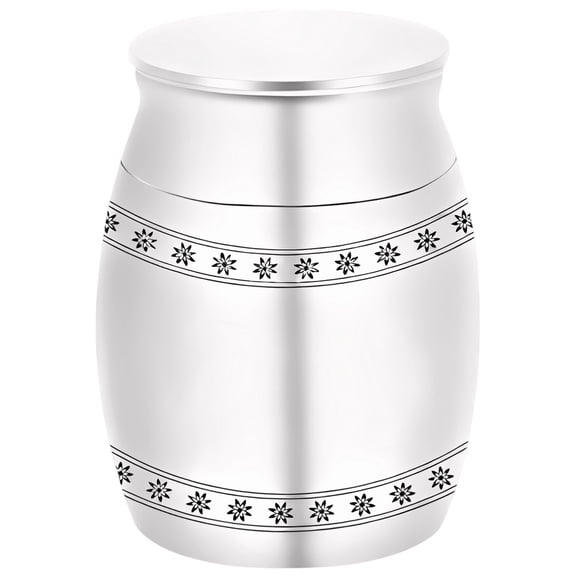 Mini Urn For Ashes, 1.2 X 1.6 X 1.2 In / 3 X 4 X 3 Cm Silver Keepsake Cremation Vessel, Small Pet Urn, Human Ash Holder, Carved Pattern, Polished Finish, Cherished Memory Container