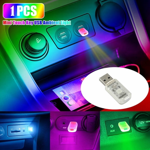 Mini Usb Led Car Interior Light Touch Key Neon Atmosphere Ambient Lamp Bulb