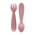 thumbnail image 1 of ezpz Mini Utensils (Blush) - 100% BPA-Free Fork and Spoon - Toddler Utensils - Designed by a Pediatric Feeding Specialist - 12 Months+, 1 of 12