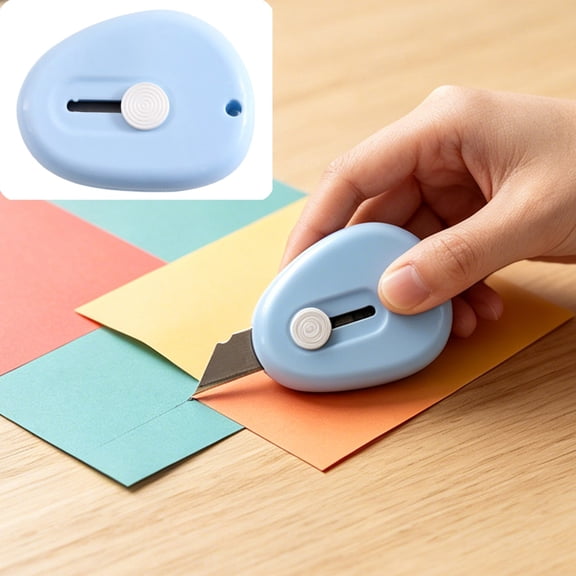 Mini Utility Knife Retractable Art Craft Cutter with Safety Lock, Portable Box Opener, Letter Opener, Envelope Cutter, Compact Lightweight for DIY, Packaging, Office, and Everyday Use Blue