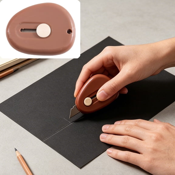 Mini Utility Knife Retractable Box Cutter Portable Art Knife Safe Lock Hanging Hole 7 Color Options Letter Opener Craft DIY Office Tool