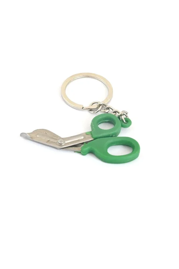 Mini Utility Scissors With Key Chain - Green Ring Kc-011