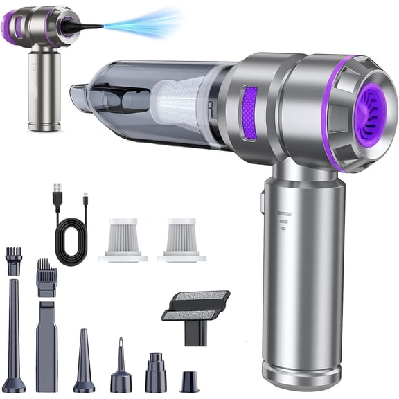 Mini Vacuum Cleaner, 4 in 1 21000PA Brushless Vacuum &210000RPM Air Duster 9000mAh Air Blower Handheld Vacuum for ,Office and