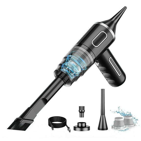 Mini Vacuum, Cordless Handheld Car Vacuum Cleaner Rechargeable, 29000PA Strong Suction, 2 in1 Dust Buster & Air Blower & Hand Pump, Dry Use for Car, Keyboard, Inflate, Black