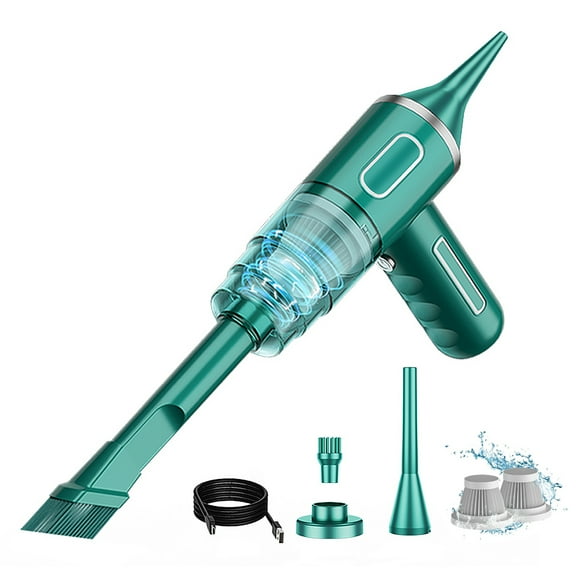 Mini Vacuum, Cordless Handheld Car Vacuum Cleaner Rechargeable, 29000PA Strong Suction, 2 in1 Dust Buster & Air Blower & Hand Pump, Dry Use for Car, Keyboard, Inflate, Green