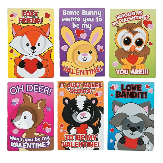 Mini Valentine Buttons On Card - Party Favors - 24 Pieces