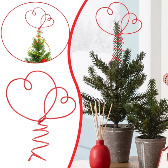 Mini Valentine's Day Tree Topper Sparkling Heart Shaped Decoration Party Home Festive Ornament