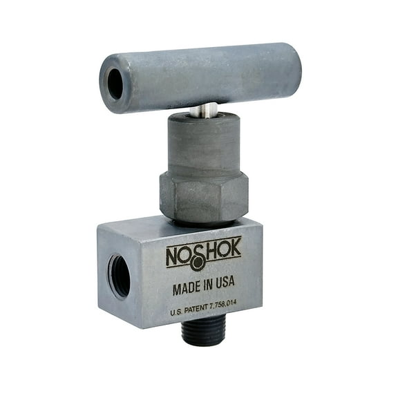 Mini Valve, Hard Seat, 1/8 NPT Male - 1/8 NPT Female Angle, Steel, 0.172" Orifice