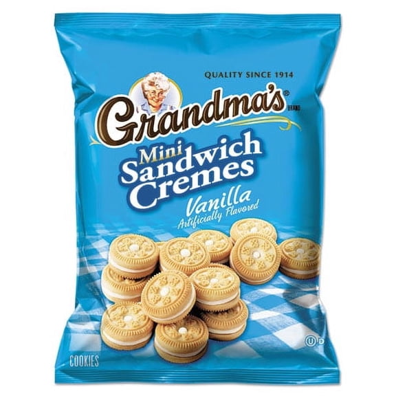 Mini Vanilla Creme Sandwich Cookies, 3.71 Oz, 24/carton | Bundle of 2 Cartons