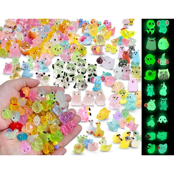 Mini   Variety Pack 200 count Luminous   Bulk Glow in The Dark for Dollhouse Fairy Garden Miniatures with  Ducks to  Around The