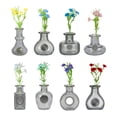 thumbnail image 1 of Mini Vase Fridge Magnets 8 Piece Set with Artificial Flowers for Home Kitchen Decor, 1 of 6