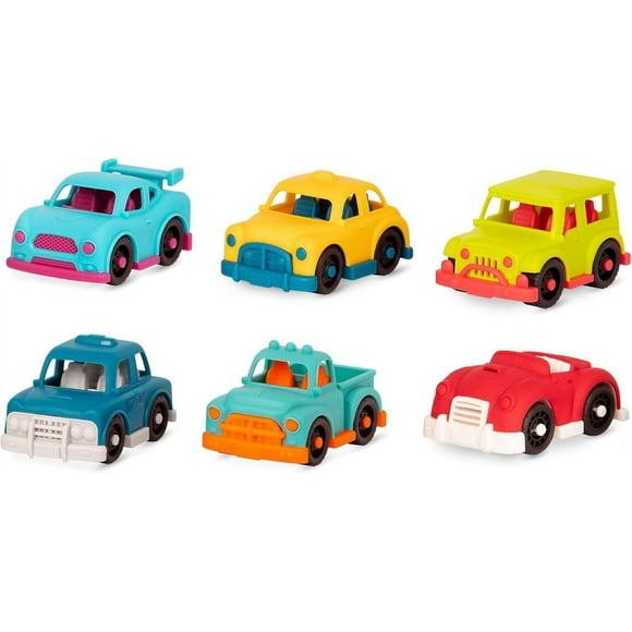 Mini Vehicles - Sports, Police, Pickup, Roadster, Taxi, 4x4 - Classic Toys for Toddlers and Kids - Ages 1+, 6 Count (1 Pack)