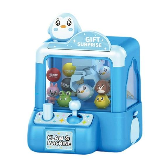 Mini Vending Machine Girls Toys,Claw Machine Arcade Toy with LED Light & Adjustable Sound,Portable Tabletop Arcade Game with Joystick & Animal Prizes,Fun Skill Development & Travel Toy Gift