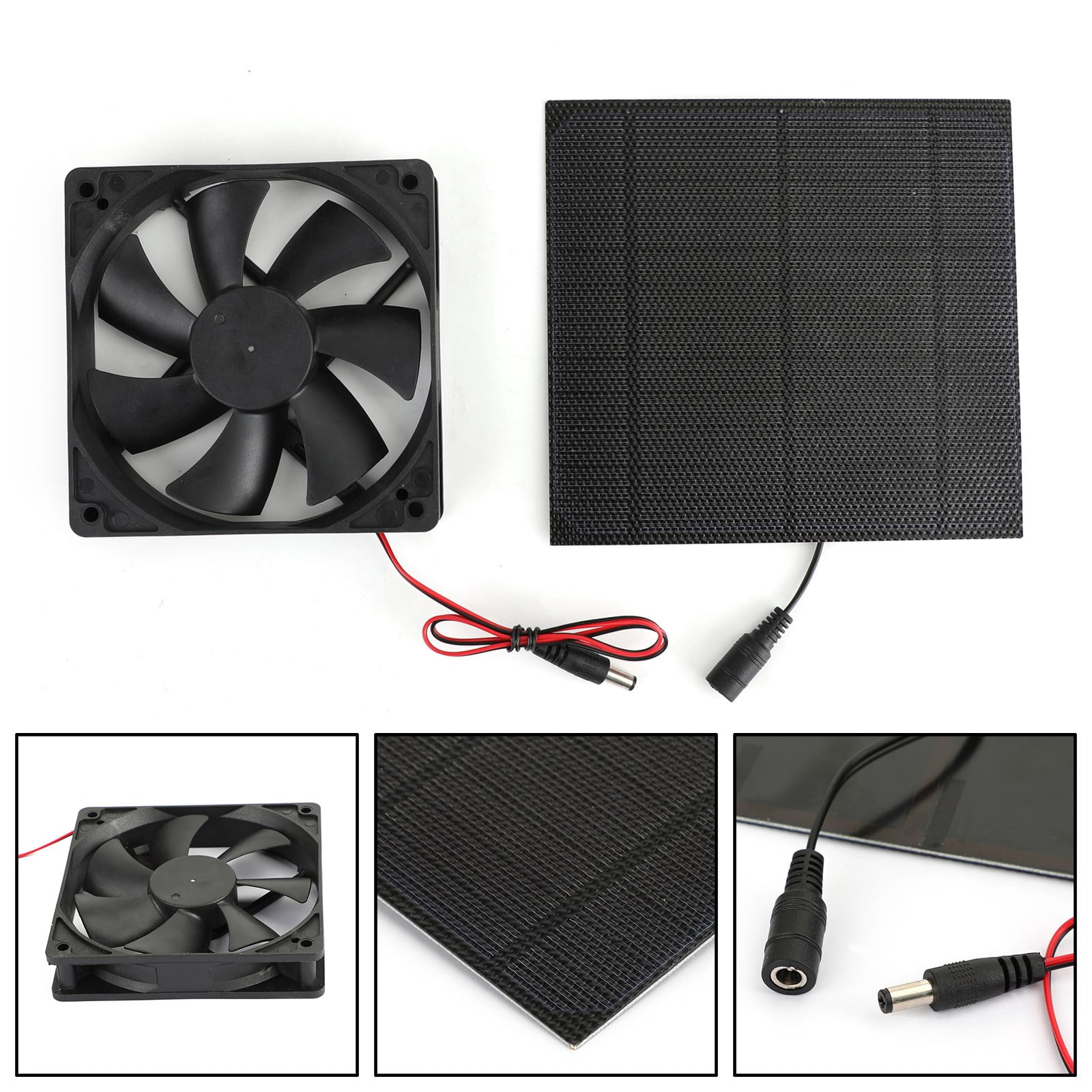 Mini Ventilator Solar Panel Powered Fan for Greenhouse, Pet/Dog, Chicken House