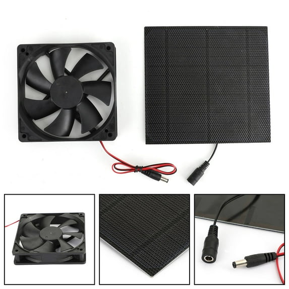 Mini Ventilator Solar Panel Powered Fan for Greenhouse, Pet/Dog, Chicken House