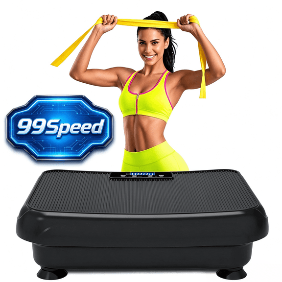 Alifecxwwy Mini Vibration Plate Exercise Machine, 300 lb Capacity, LED Touch Screen, Black