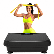 Mini Vibration Plate Exercise Machine, 300LBS Capacity Whole Body Vibration Platform with LED Touch Screen, Remote Control, 99 Speed Levels, 8 Programs for Home Fitness Workout, Black
