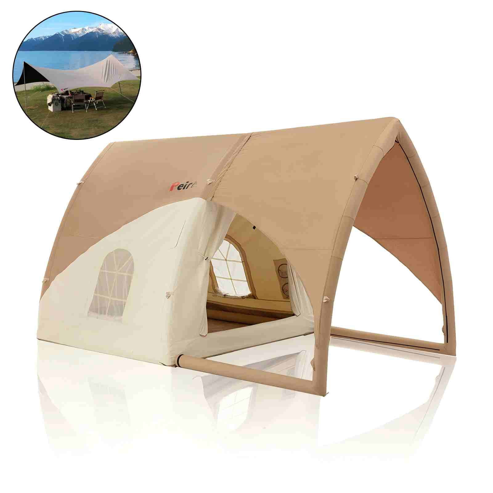 Mini Villa-Style Inflatable Tent,One Bedroom, One Living Room,Windproof, Sun-Resistant, and Breathable