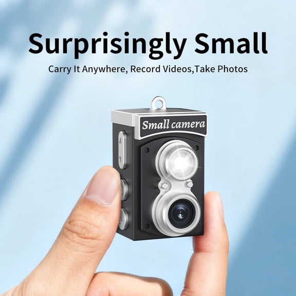 Mini Vintage Digital Camera, HD Retro Cam Portable Reflex Style Digital Camera with 32GB Card, Autofocus, 1080P FHD Video, 300mAh Battery, Perfect Gift
