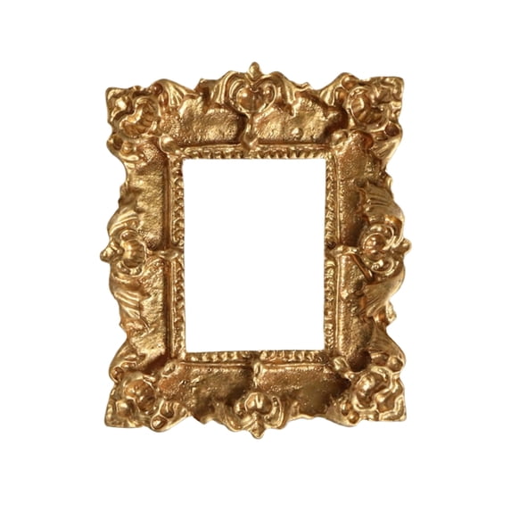 Mini Vintage Gold Picture Frame Ornate Resin Small Decorative Frame for Tabletop Wall Display Vintage Home Decor 3 X 2 Inches Single Pack