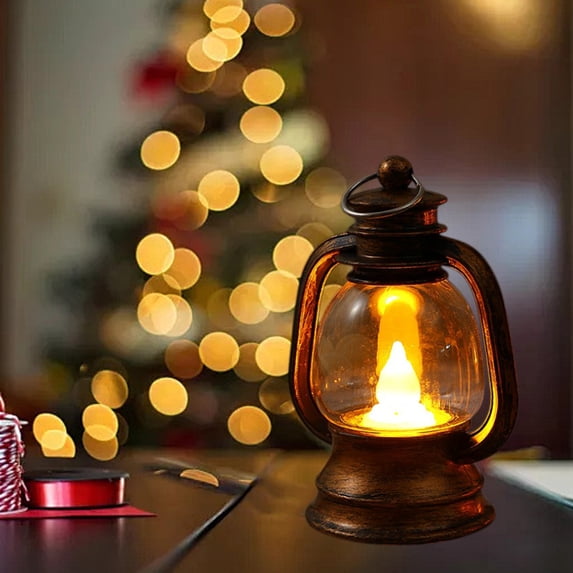Mini Vintage LED Lantern – Hanging Tabletop Candle Light for Party, Wedding, Halloween, or Christmas Decor, Battery Operated Centerpiece