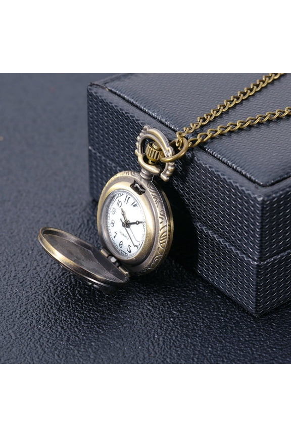 Mini Vintage Motorcycle Pocket Watch Bronze Quartz Pendant Clock for Men Boys Collectible Timepiece Necklace Gift