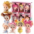 thumbnail image 1 of Mini Vinyl Doll Set Realistic Sleeping Expression Soft Figure Collection,Detailed Facial Features And Ethnic Style Outfit Design,Compact Decorative Display Toy For Desk Shelf Car Interior Use, 1 of 7