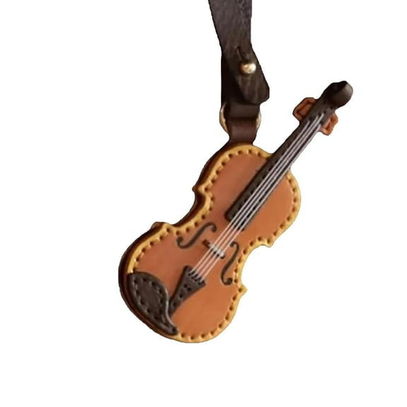 ‌‌Mini Violin Keychain Handcrafted Leather Violin Keychain, Miniature Musical Instrument Key Chain for Musicians, Music Lovers Gift, Style Leather Accessory‌