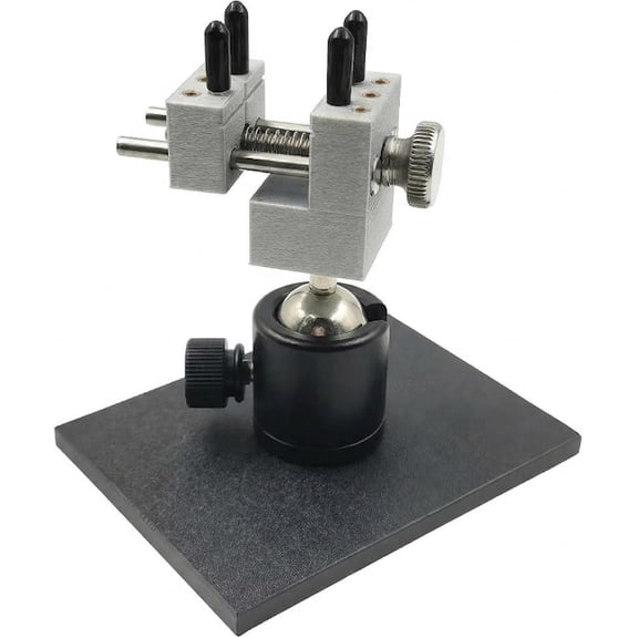 Mini Vise Tabletop Clamp for Model Building & Gunpla - 360 Rotating Spherical Base, Universal Bench Vice with 4 Columns for Irregular Shapes, Black