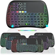 Mini Voice Bluetooth Keyboard with Touchpad, IR Learning, 2.4G WiFi/BT5.0 for PC, TV Box, iOS, Android, Windows, Mac OS