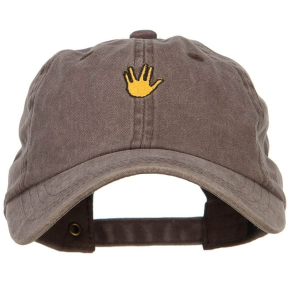 Mini Vulcan Salute Embroidered Unstructured Dyed Cap - Brown OSFM