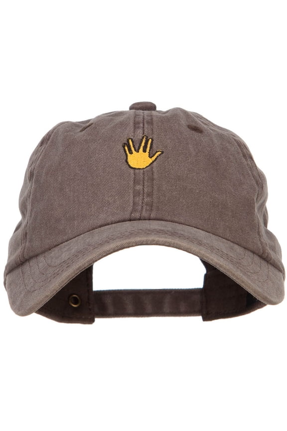 Mini Vulcan Salute Embroidered Unstructured Dyed Cap - Brown OSFM