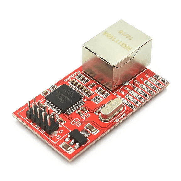 Mini W5100 LAN Ethernet Shield Network Board Module R3 W5100 3.3V Compatible for Ethernet,1 * Module,Red