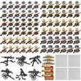 thumbnail image 1 of Mini WW2 Army Men Figures Pack, World War 2 Military Soldier Figures Building Set with Weapons Baseplates, 1 of 7